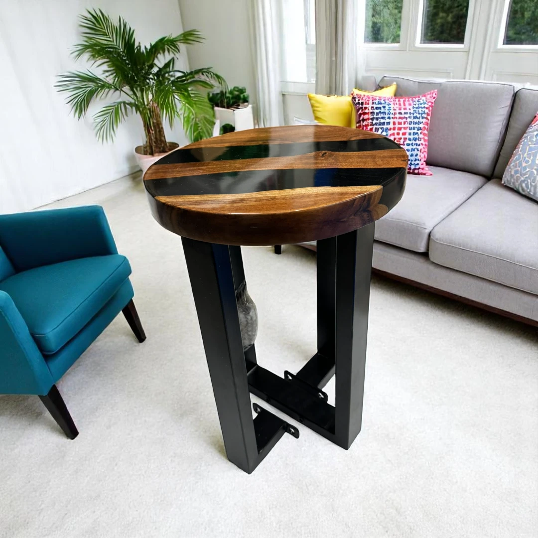 Solid Round Epoxy Table, Made by Vedant Artisans